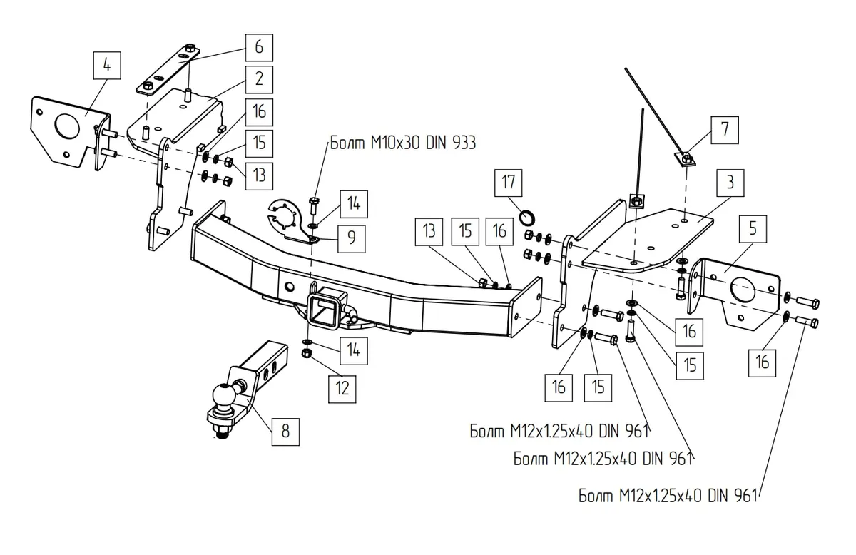 Фаркоп TowRus для GAC GS8 2021- Арт. 109182 109182 в Рязань