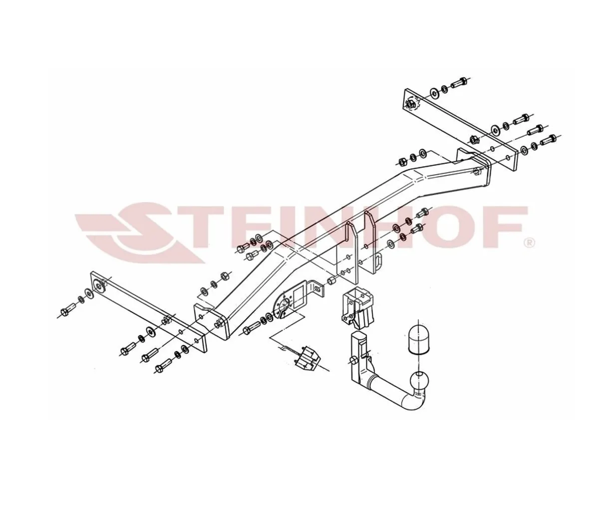 Фаркоп Steinhof для Volkswagen Tiguan 2007-2015 V-129 в Рязань
