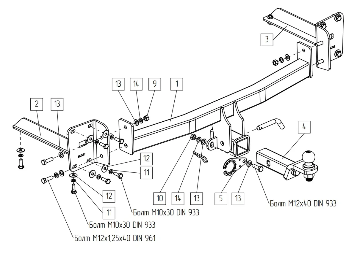 Фаркоп TowRus для Volkswagen Teramont 2022-  269092 в Рязань