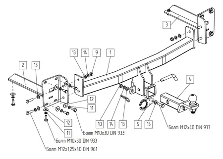 Фаркоп TowRus для Volkswagen Teramont 2022-  269092 в Рязань