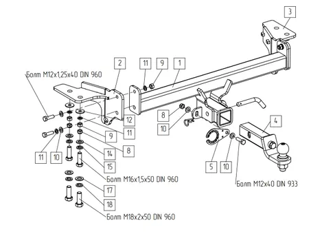 Фаркоп TowRus для Haval H7 2025- 129299 в Рязань
